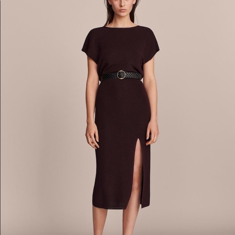 Massimo Dutti Burgundy Dress